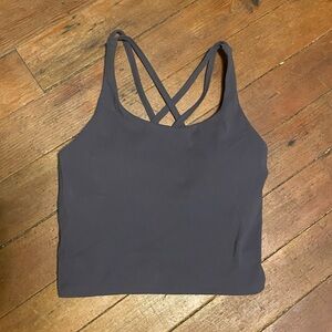 Gray Strappy Yoga Crop Top